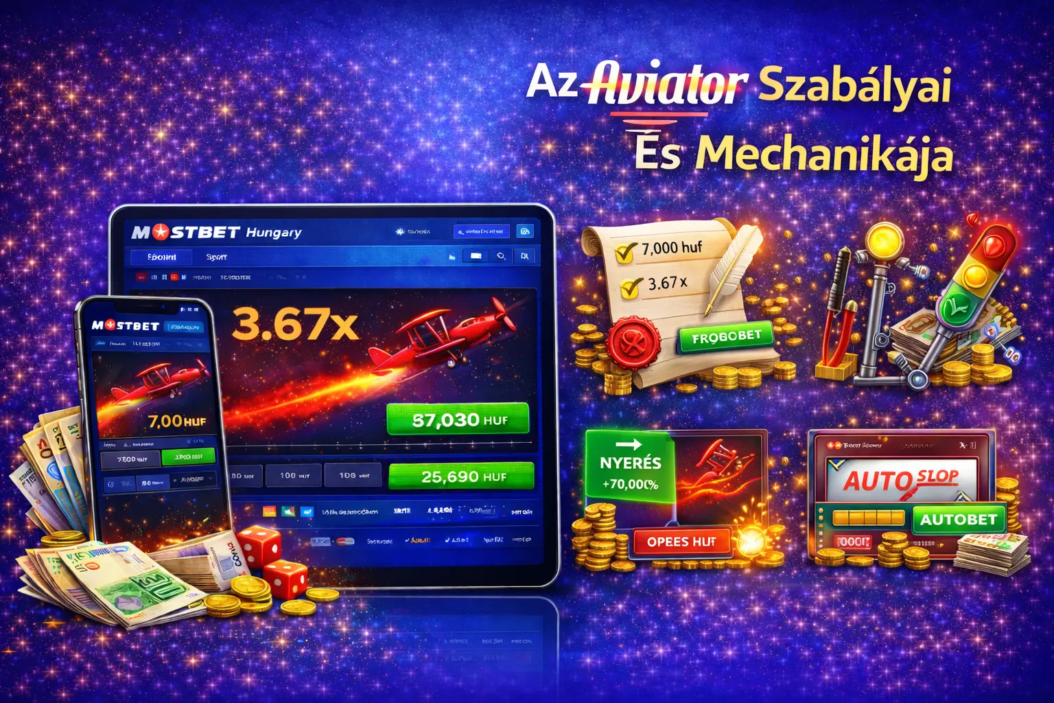 Aviator játék kezdése a Mostbet Casinóban